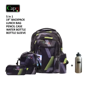 Backpack Set 19Inch + Water Bag + Pencil Case + Lunch Bag