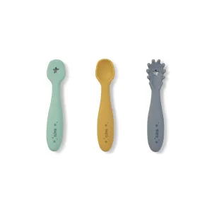 Saro Baby Set of 3 Pre-Spoons- Blue