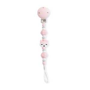 Saro Baby Foxy pacifier chain- Pink