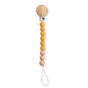 Saro Baby Woody Pacifier chain- Mustard