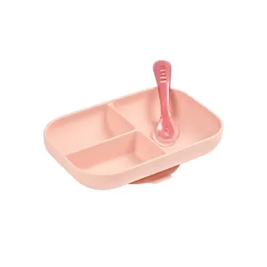 Beaba Silicone Suction Divided Plate Pink