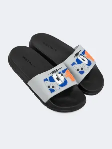 Top Ten Casual Beach Kids-Boys Slide Black/White