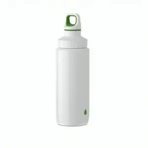 Drink2Go Light Steel- Drop Green 0,6L White Screw Lid