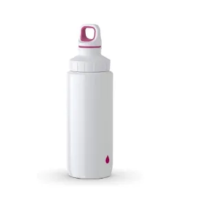 Drink2Go Light Steel- Drop Pink 0,6L White Screw Lid