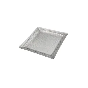 Arcs Aluminium Carved Square Plate - Small