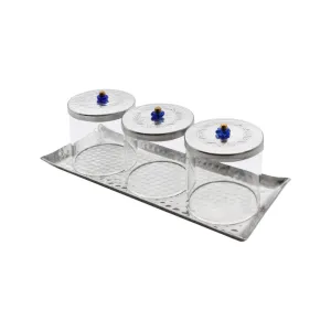 Round Blue Handle Boxes With Tray