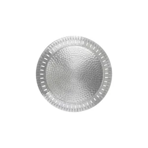 Arcs Aluminium Carved Round Plate - Small