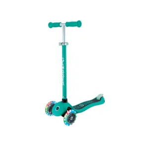 Globber Primo Lights 3 Wheel Light-Up Emerald Green Scooter