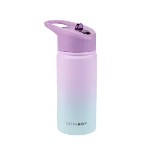 Skip Hop Stainless Steel Water Bottle with Straw - Wander Ombrأ© Purple