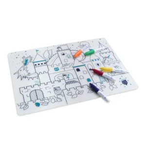 Coloring PlaceMat + 5 Erasable Markers - Castle