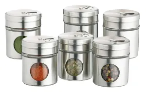 Kitchencraft Home Made Set Of 6 Stainless Steel Spice Jars