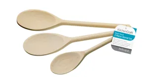 Kitchencraft Set Of Three Beech Wood Spoons