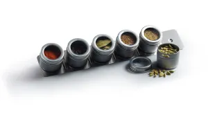 Kitchencraft Masterclass 6 Jar Magnetic Spice Rack