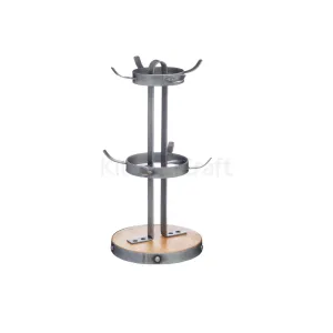 Kitchencraft - Industrial Kitchen Metal / Wooden Mug Tree Stand 