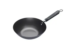 Kitchencraft World Of Flavours Oriental Carbon Steel Non-Stick Wok, 26.5Cm