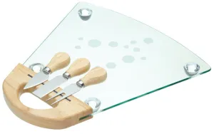 Kitchencraft Masterclass Glass Cheese Serving Set