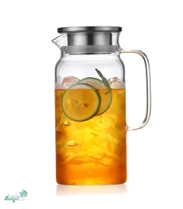 Luciano 1200ml Borosilicate Glass Pitcher with Stainless Steel Cover