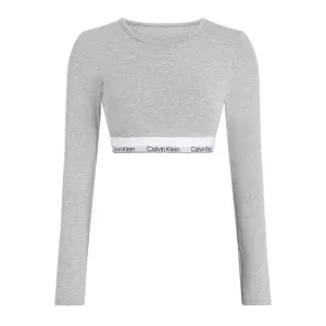 Calvin Klein Icon Cotton Modal Lightly Lined Long Sleeve Bralette Grey