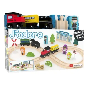 J'adore Police Railway Set Wooden Toy