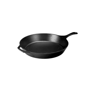 LODGE Pre-Seasoned Cast Iron Skillet With Assist Handle, 38.1cm, Black