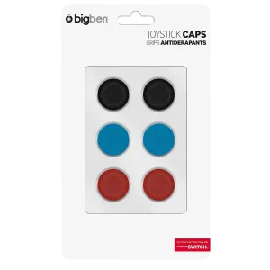 BigBen (SwitchCaps) Joystick Caps for Nintendo Switch - 2x Black; 2x Blue; 2x Orange