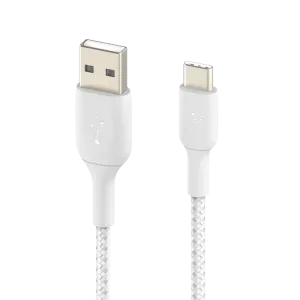 Belkin (CAB002BT1MBW) BoostCharge USB-A to USB-C Charge Braided Cable, 1m - White 