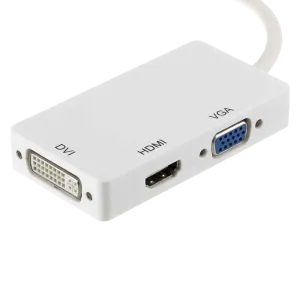 NCTS 3in1 MiniDP To HDMI + VGA + DVI (M-F) Cable Coupler - White