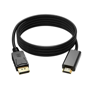 CEM (sh) DP To HDMI Cable (M-M) 1.8m - Gold Plated Connectors - Black