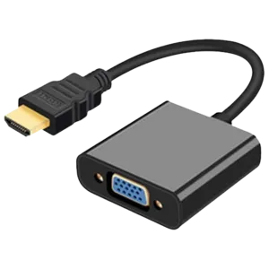 CEM VGA to HDMI (M-F) HD Cable Coupler with Audio Aux - Black