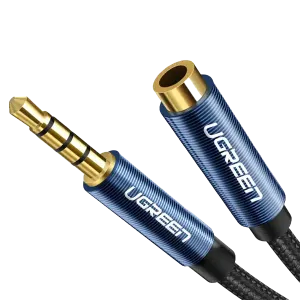 UGreen (40674) Audio 3.5mm Jack To Audio 3.5mm Jack Adapter Braided Cable (M-F) - 1.5m - Black