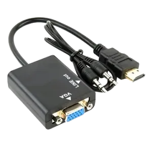 Voltrax HDMI To VGA Adapter with 3.5mm Audio port (M-F) - Black