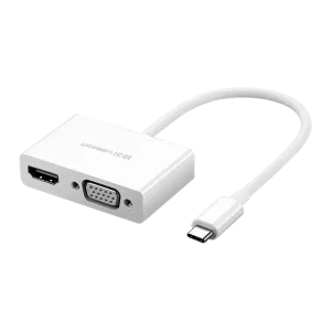 UGreen (30843) USB-C To HDMI 4K and VGA Converter -15cm - White