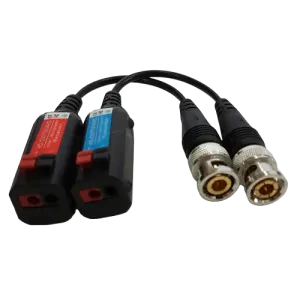 Hitec (4052) Balun HD-CVI/TV/AHD/ CVBS 8MP Passive Video Transceiver, 10cm Mini Coax - Black 