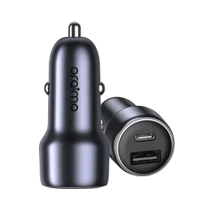 Oraimo (OCC-73D) Bullet 48 5V 3A Dual USB-A and USB-C Car Charger - Black