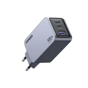 UGreen (25874) 100W Nexode 3Port Gan Mini Fast Charger - 2x USB-C - Grey