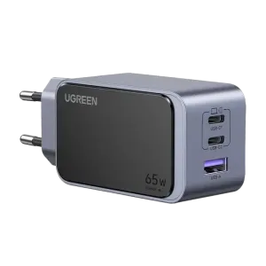 UGreen (35042) 65W Nexode 3Port Gan Mini Fast Charger - 2x USB-C - Grey