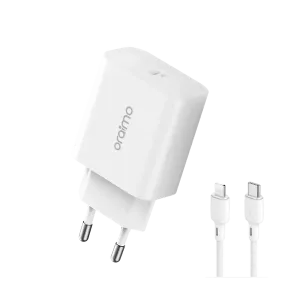 Oraimo (OCW-E106S+CL55) PowerCube 20 - 5V 3A USB-C AC Adapter/Charger EU plug-Cable 1m USB-C-White