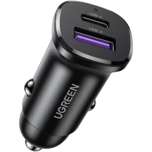 UGreen (25845) 30W Dual Port Fast Car Charger - Black