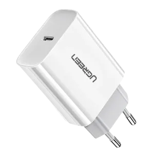 UGreen (60450) Cell Phone Smart and Fast Charger Adapter 20W - USB-C - White