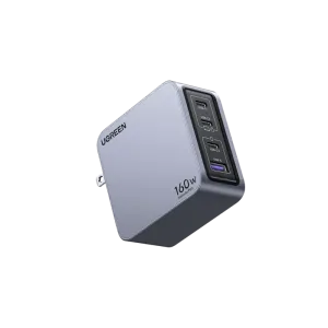 UGreen (25877) 160W Nexode 4Port Gan Mini Fast Charger - 3x USB-C - Grey