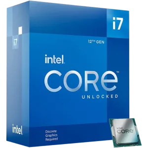 Intel (CM8071504555020) Core i7-12700F, 12 Cores, 20 Threads, 25MbC, Up to 4.90GHz - LGA1700