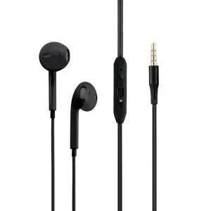 Promate (GearPod-IS2.Black) Stereo Earphones Ocal-Curved High Performance - HD Sound - Black