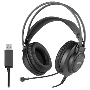 A4Tech (FH300U) Fstyler Neon Illuminated USB Wired Stereo Headset - 50mm Driver - 200cm - Black