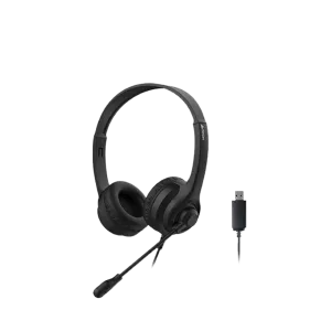 A4Tech (HU-8) Stereo USB Headset with Integrated Sound Card - Black