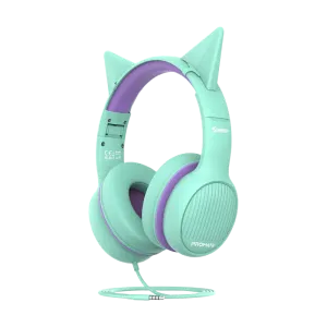 Promate (Simba) Wired Over Ear Kids Headphones - Emerald