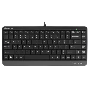 A4Tech (FK11) FStyler Sleek Multimedia USB Compact Keyboard - US Layout - Grey & Black