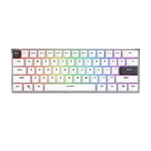 Fantech (MK857FTWS) MaxFit 61 Wireless Optical Gaming Mechanical Keyboard - RGB - USB-C - White