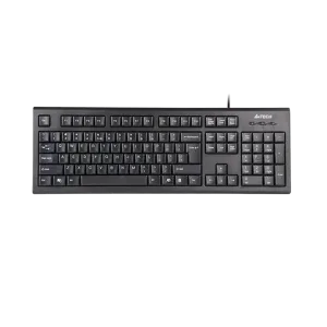 A4Tech (KR-85) ComfortKey Wired Keyboard with Round Edged Keycaps - UK/AR Layout - USB2.0 - Black