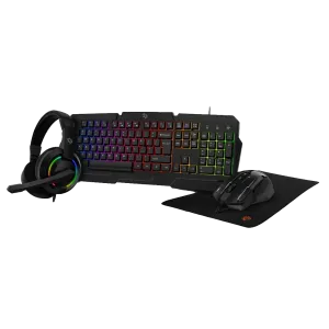 Porodo (PDX221) Ultimate Gaming Kit - Headphone; Keyboard US/AR; Mouse; Mousepad - RGB - Black