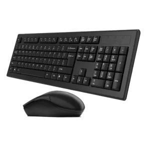 A4Tech (3000NS) Zero Delay 2.4Ghz Wireless Desktop, Keyboard & Mouse Combo - Black